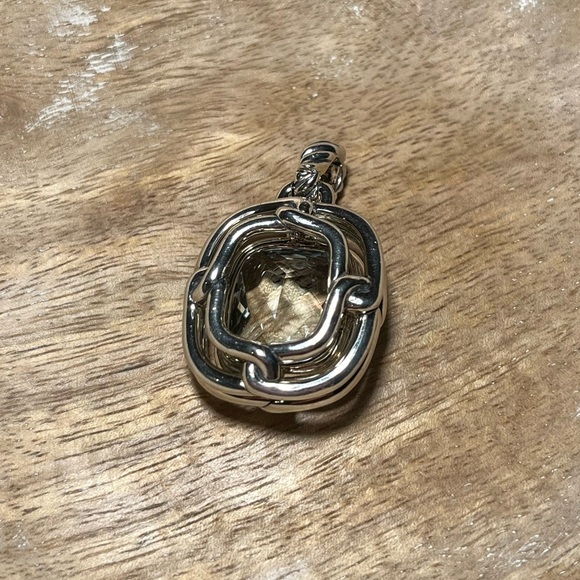 David Yurman Sterling Silver Diamond Prasiolite Labyrinth Enhancer Pendant - Picture 8 of 16
